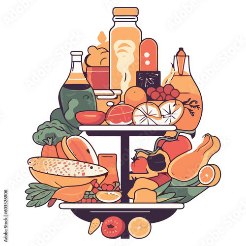 Fresh vegetables and meat for healthy meal