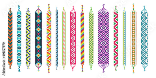 Handmade bracelets. Friendship craft hippy bracelet, thread macrame pattern design