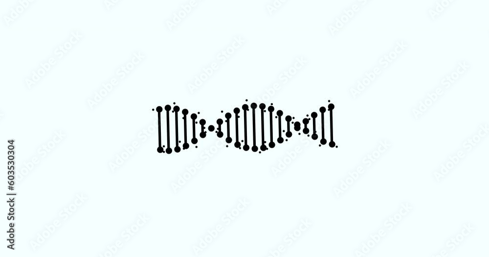 Animation of abstract DNA fragment with seamless loop on white background. Conceptual design of genetic information for science animation. Rotating DNA. 4K resolution DNA loader. Animation of abstract DNA fragment with seamless loop on white background. Conceptual design of genetic information for science animation. Rotating DNA. 4K resolution DNA loader.
