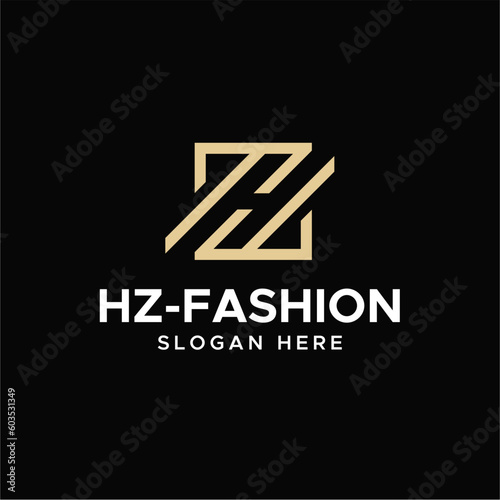 Mono line logo combination letter HZ. It is suitable for use for classy fashion logos