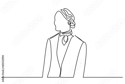 beautiful fit professional woman stewardess waiter receptionist line art