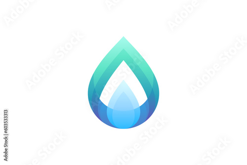 natural water drop simple logo design