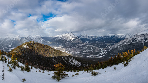 Scenic mountain views from the Banff National Park Gondola Alberta Canada