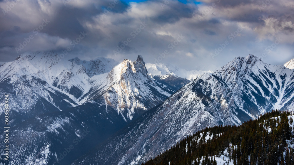 Scenic mountain views from the Banff National Park  Gondola Alberta Canada