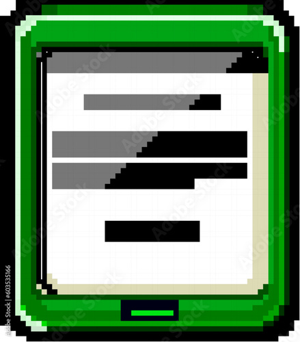 library ebook reader game pixel art retro vector. bit library ebook reader. old vintage illustration