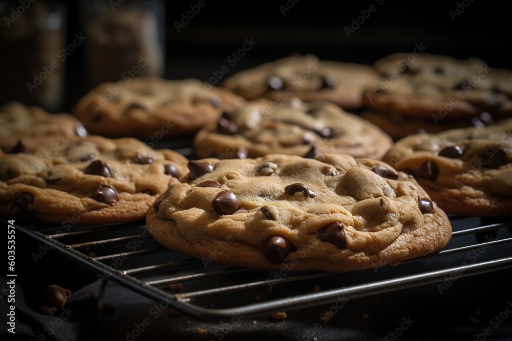 a pile of freshly baked chocolate chips with tiny chocolate chips on top a pile of freshly baked chocolate chips with tiny chocolate chips on top