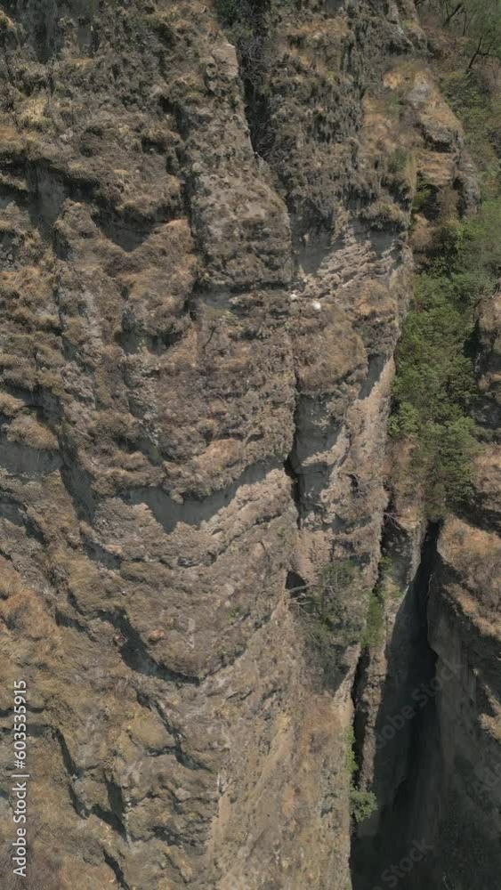 Aerial view of the mountains of Amatlan de Quetzalcoatl in Morelos. Vertical video of Mexican sierras in the state of Morelos. Travel and vacation concept Aerial view of the mountains of Amatlan de Quetzalcoatl in Morelos. Vertical video of Mexican sierras in the state of Morelos. Travel and vacation concept