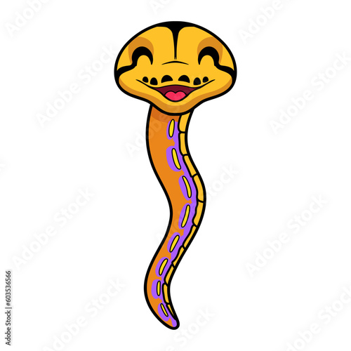 Cute purple albino tiger reticulated python cartoon