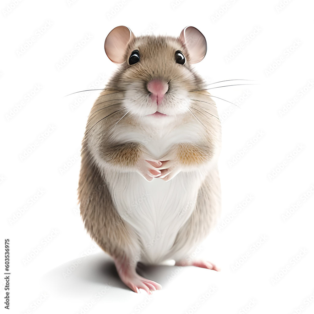 Cute hamster mouse with white background. Generative AI Cute hamster mouse with white background. Generative AI