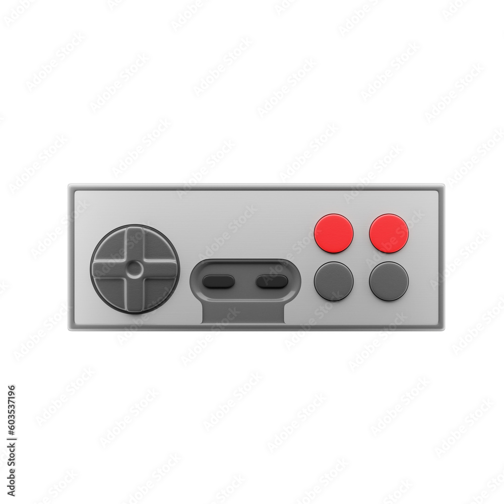 Fototapeta premium Retro gamepad in gray color isolated.