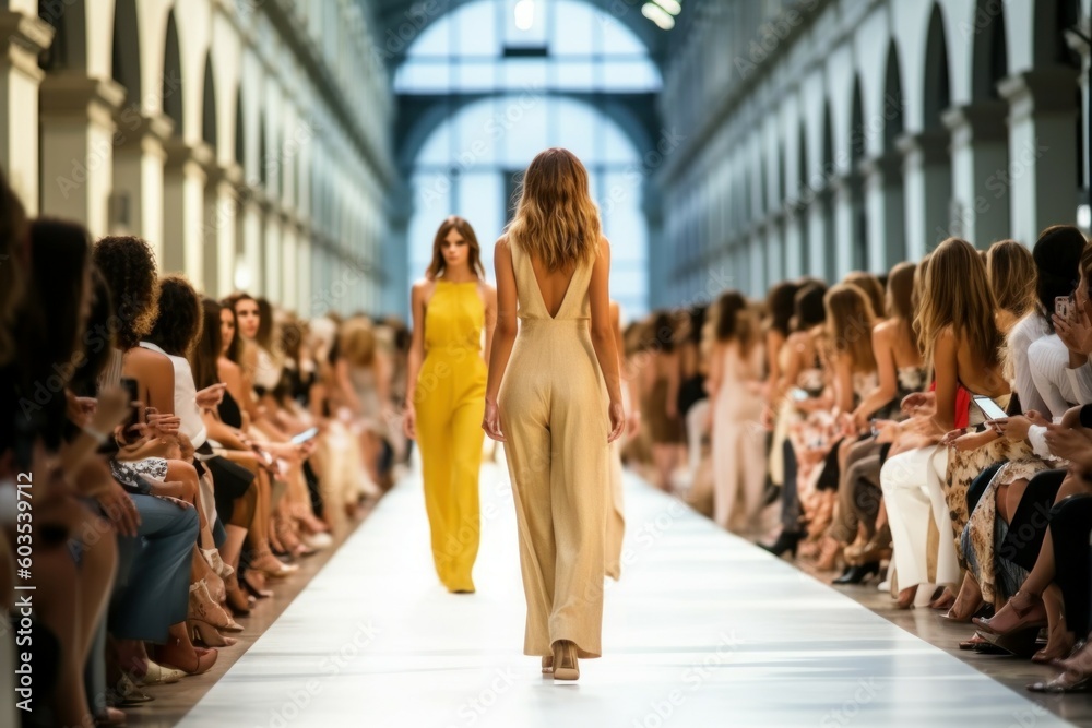 Obraz premium Runway and catwalk of top models at the fashion week. AI generated, human enhanced