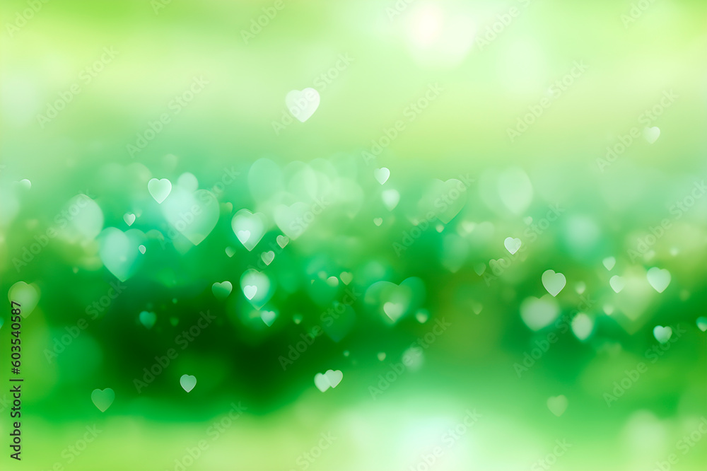 Obraz premium spring bokeh background, heart bokeh, copy space , Generative AI, Generative, AI