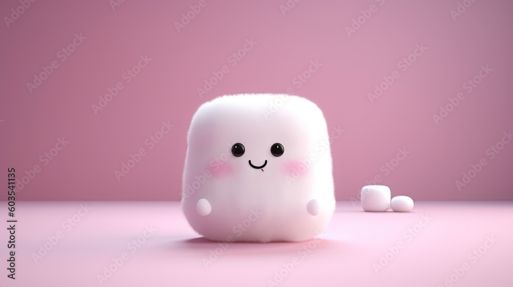 3D cute creatures marshmallow