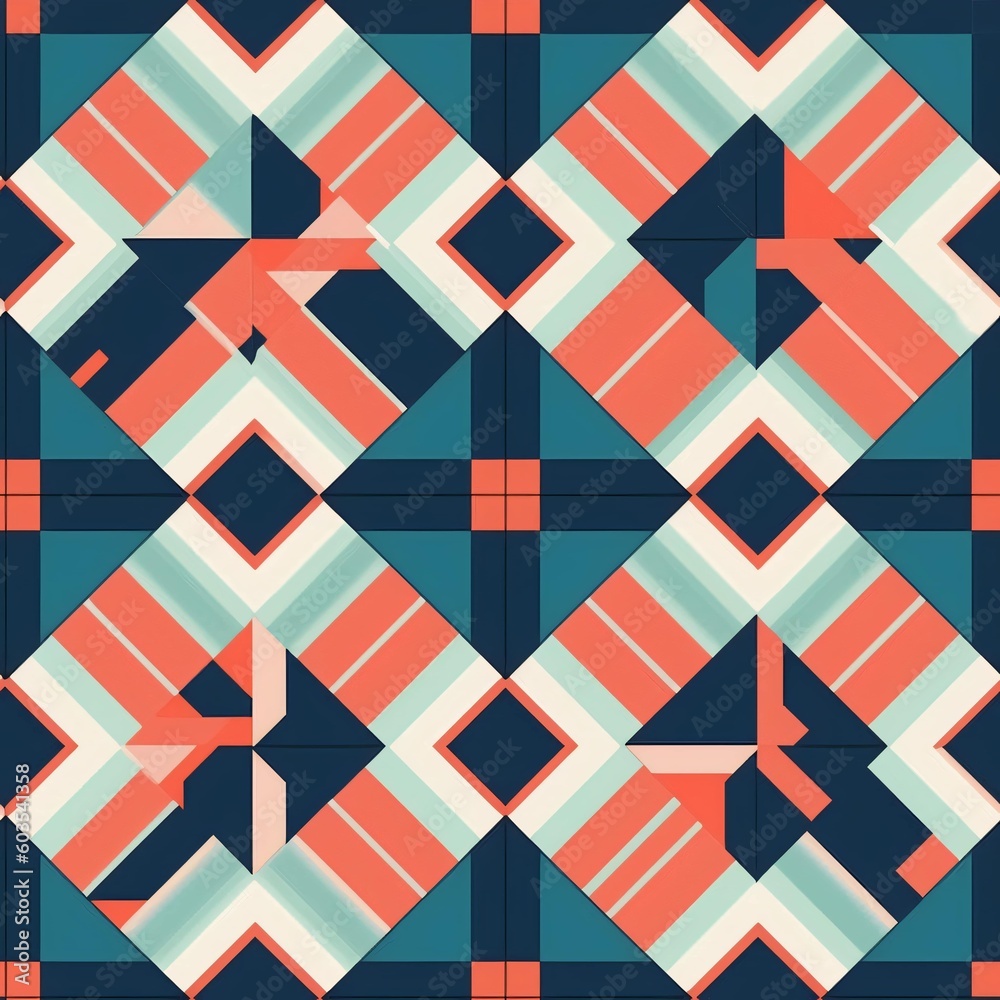 Geometric Seamless Pattern. Made by Generative AI. Geometric Seamless Pattern. Made by Generative AI.