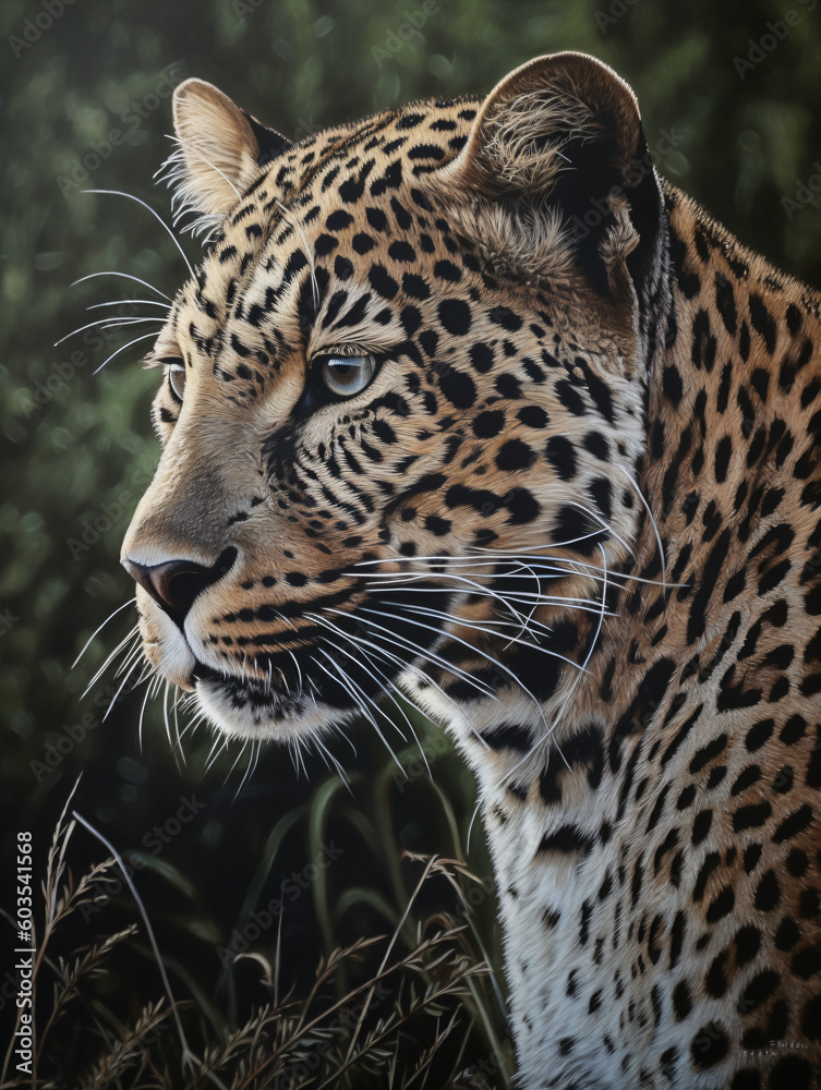 Obraz premium A face leopard in the wild Generative Ai