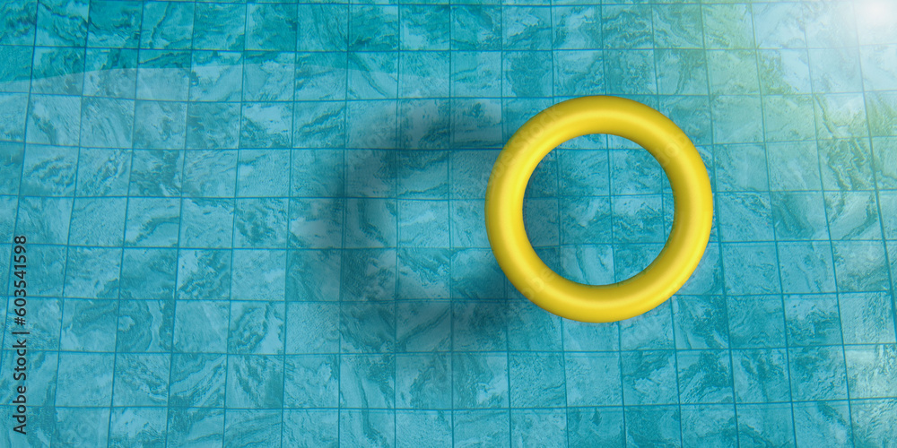 Rubber ring swimming pool blue green color waving texture background circle round yellow orange copy space symbol decoration summer season time lifestyle fashion beautiful donut object travel trip Rubber ring swimming pool blue green color waving texture background circle round yellow orange copy space symbol decoration summer season time lifestyle fashion beautiful donut object travel trip