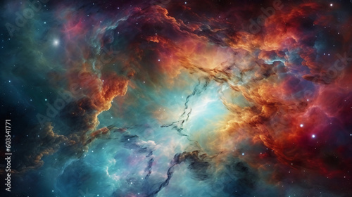 A colorful space filled with stars and clouds Generative Ai