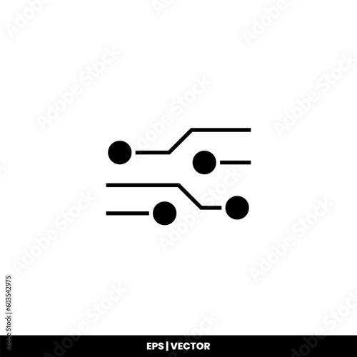 Circuit board icon vector illustration logo template for many purpose. Isolated on white background.