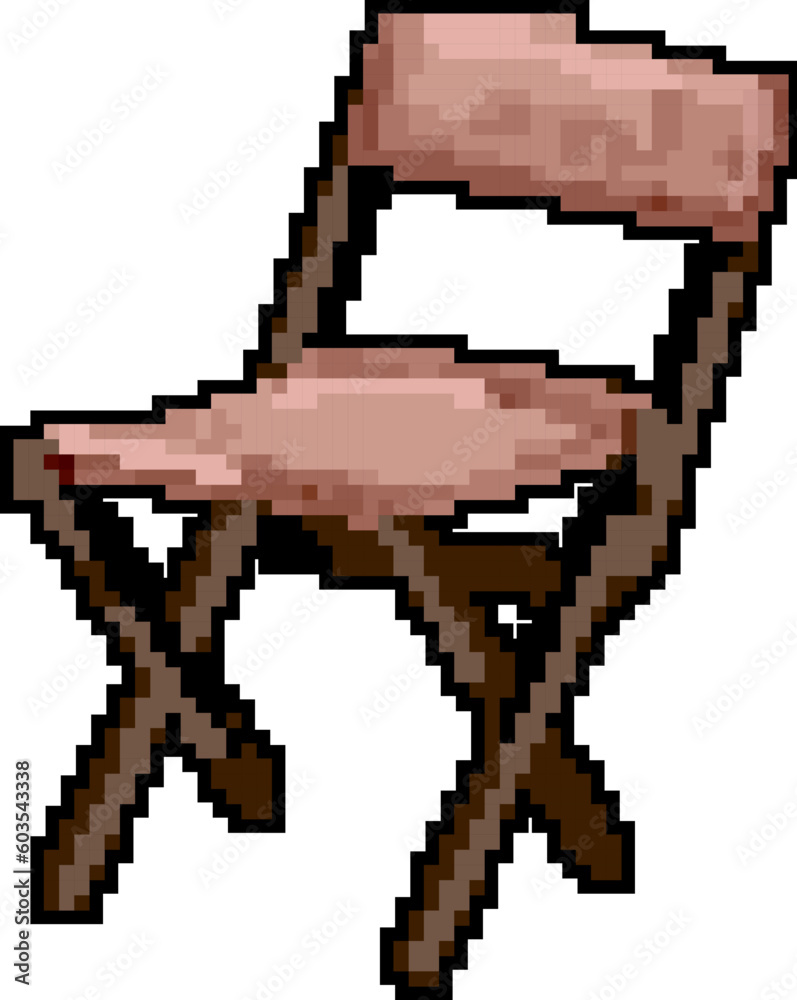 Fototapeta premium foldable folding chair game pixel art retro vector. bit foldable folding chair. old vintage illustration