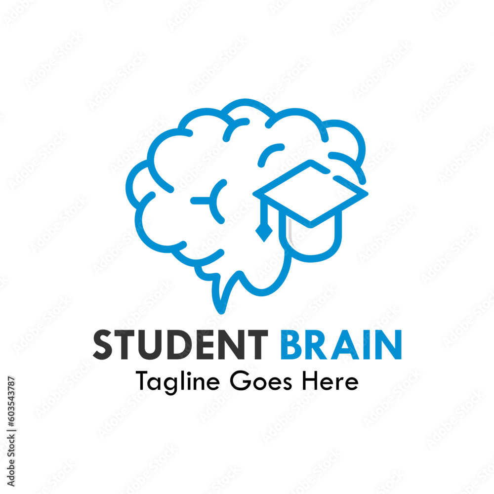 Student brain design logo template illustration Student brain design logo template illustration