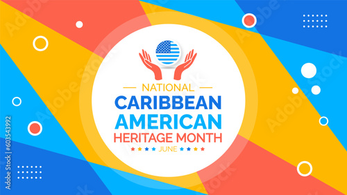 Caribbean American Heritage Month background or banner design template celebrated in june. vector illustration.