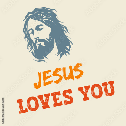 Jesus Loves You T Shirt or Sticker Design