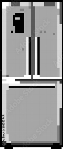 white fridge refrigerator game pixel art retro vector. bit white fridge refrigerator. old vintage illustration