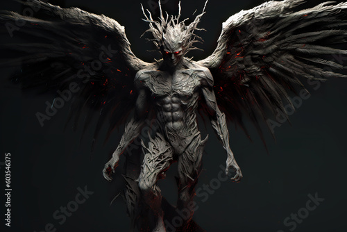An image of a demonic creature with wings. Generative AI.