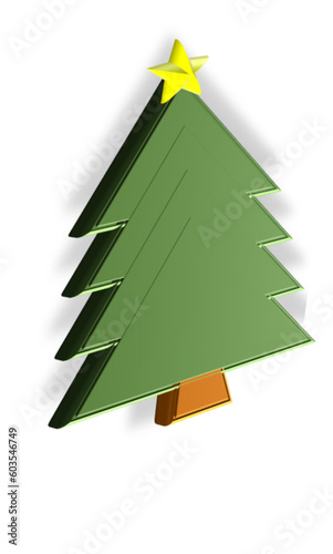 Christmas tree with ribbon and star