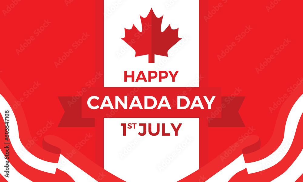 Fototapeta premium Flat canada day illustration