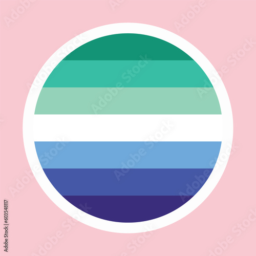 Gay Pride Flag on pink background