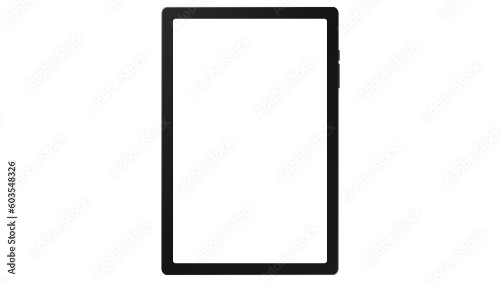 tablet black color with blank touch screen and flare isolated on white background. realistic and detailed device mockup. stock vector illustration tablet black color with blank touch screen and flare isolated on white background. realistic and detailed device mockup. stock vector illustration