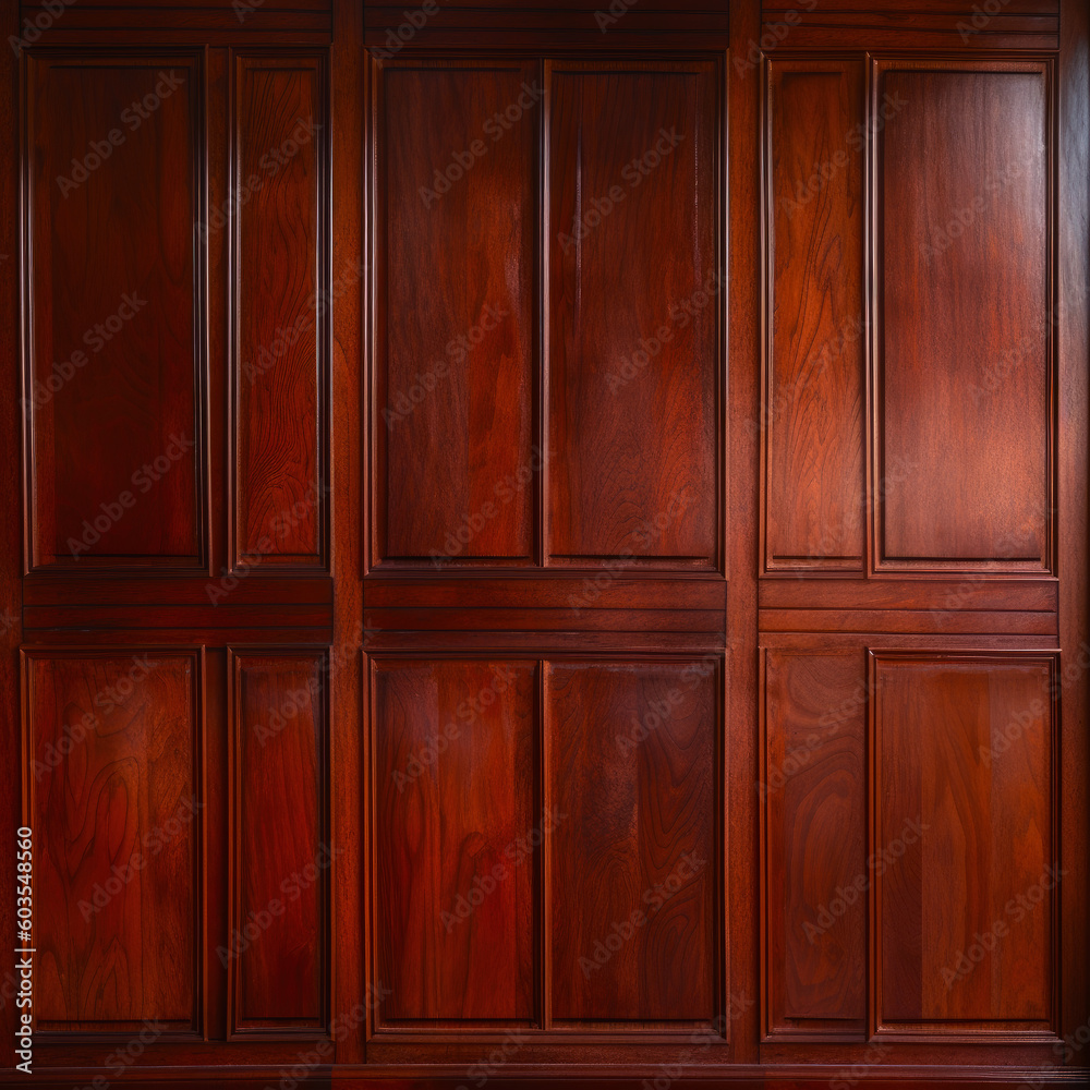 Luxury wood paneling background or texture. highly crafted classic / traditional wood paneling, with a frame pattern, often seen in courtrooms, premium hotels, and law offices. Generative AI based. Luxury wood paneling background or texture. highly crafted classic / traditional wood paneling, with a frame pattern, often seen in courtrooms, premium hotels, and law offices. Generative AI based.