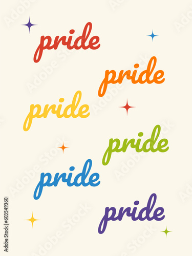 Happy Pride Month greeting card, poster.