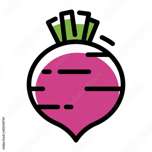 Beetroot Simple Line Icon Logo Symbol