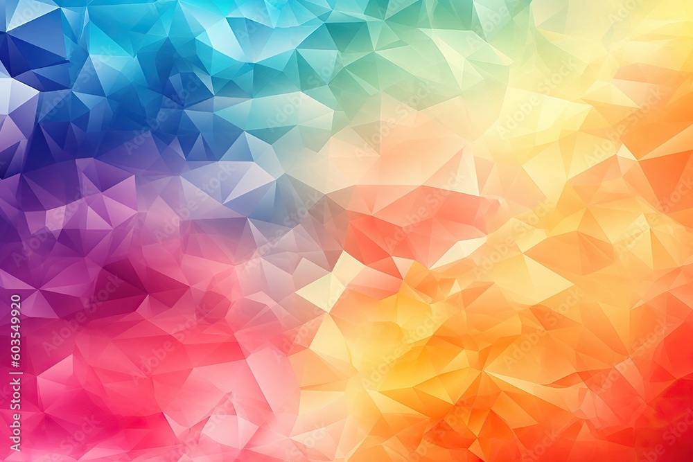 Abstract rainbow geometric background, with lots of copy space, generative AI