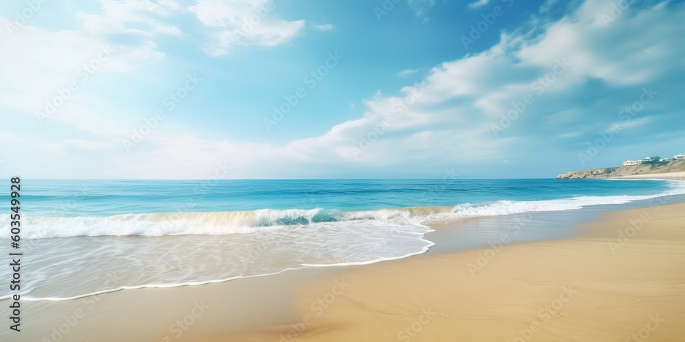 Beach background with lots of copy space, generative ai Beach background with lots of copy space, generative ai