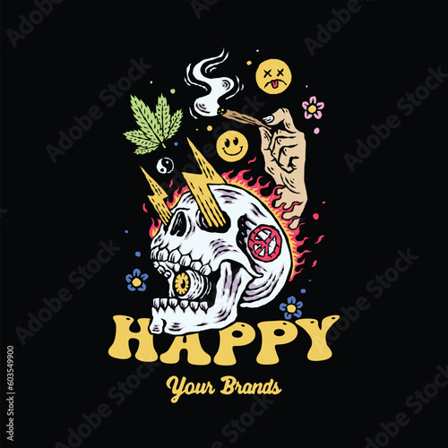 happy tee graphic vectors.