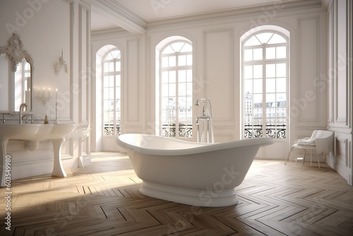 Impressive luxurious bathroom and an elegant classic interior  generative ai