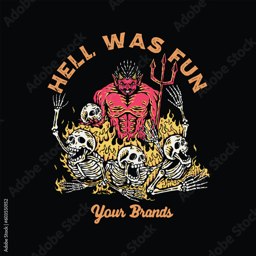 Hell tee graphic vectors.