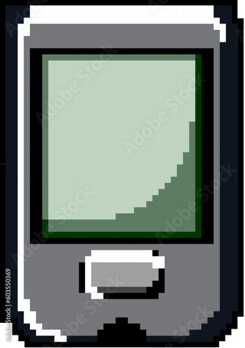 level blood glucometer game pixel art retro vector. bit care sugar, insulin glucose level blood glucometer. old vintage illustration