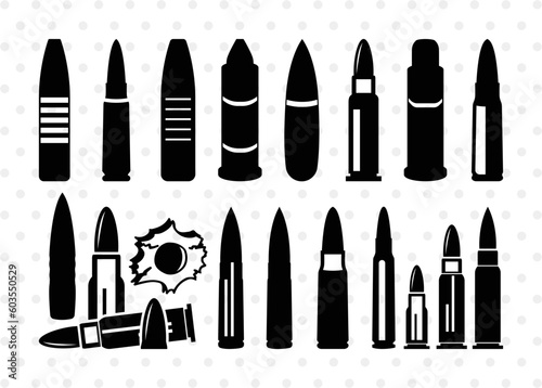 Bullet SVG Cut Files | Bullet Silhouette | Guns Svg | Gun Round Svg | Military Svg | Weapon Svg | Pistol Bullet Svg | Bullet Bundle