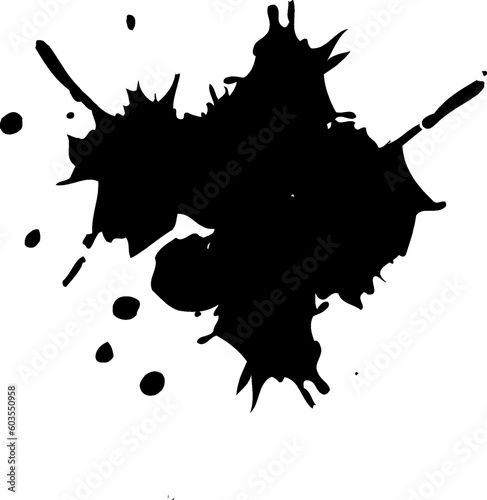 black drop ink splatter watercolor brush splash grunge graphic element