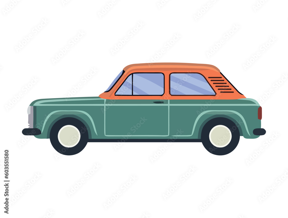 vector illustration compact car transport