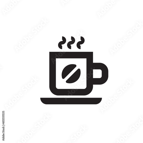 Coffee cup icon on white background. Vector illustration.