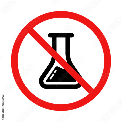 No Flask Sign on White Background