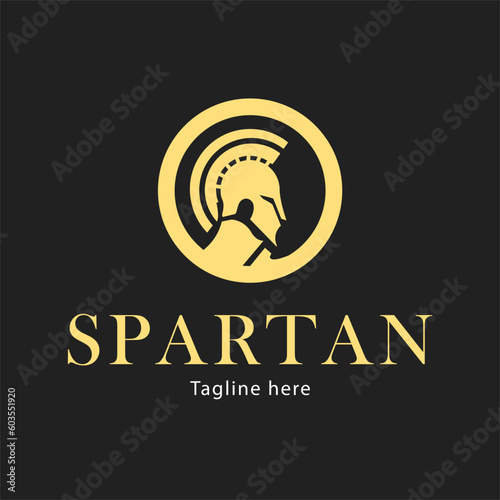 Spartan logo design premium vector