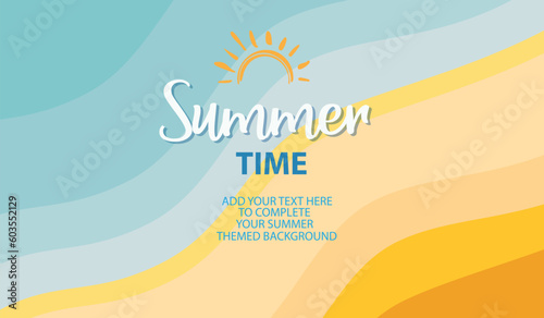Summer time background with text  illustration. Vector illustration of a glowing Summer time background.