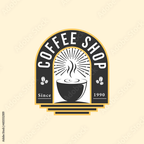 coffee shop logo design premium vector