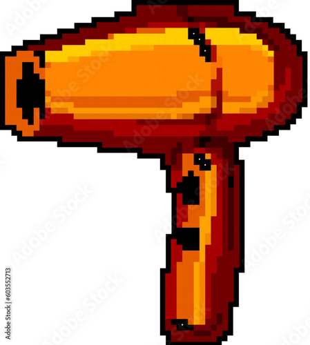 care hair dryer game pixel art retro vector. bit care hair dryer. old vintage illustration
